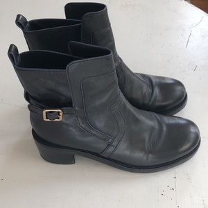 Tory Burch • black leather booties size 6.5
